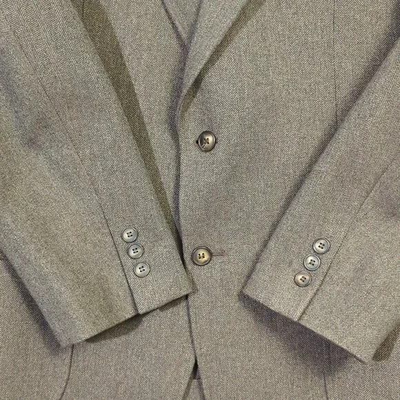 Patagonia VTG Sports Coat Men's 44R Brown Half Lined Herringbone Tweed Stretch - Picture 14 of 16